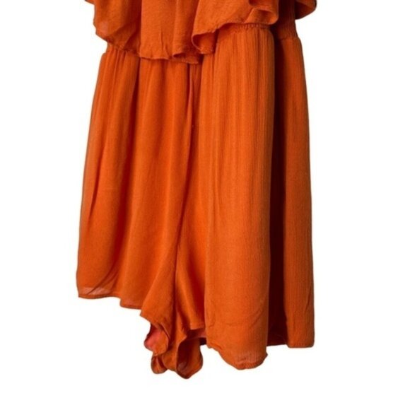 Alice + Olivia Tangerine Off the Shoulder Romper Women Size 4 - Picture 6 of 8